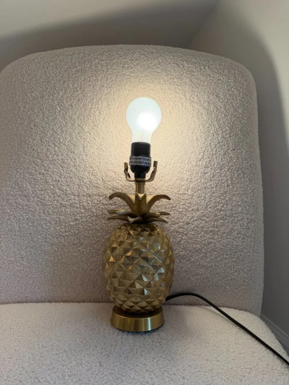 Cost Plus World Market Gold Metal Pineapple Shaped Table Lamp